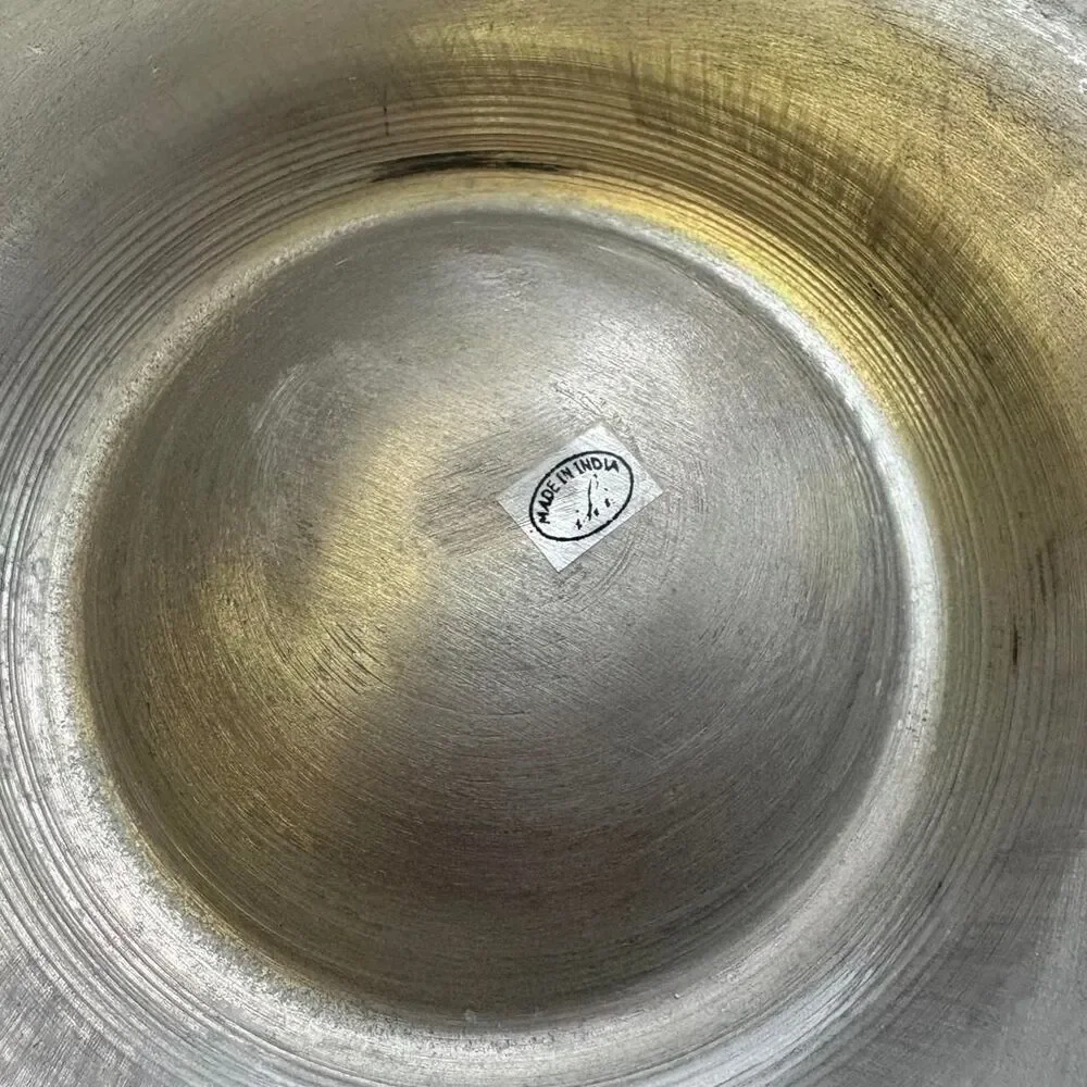 Boho Cottage Farmhouse Silver Colored Serving Chip and Dip Bowl